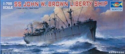 SS John W Brown WWII Liberty Ship, 1:700 Scale Model Kit Box Front