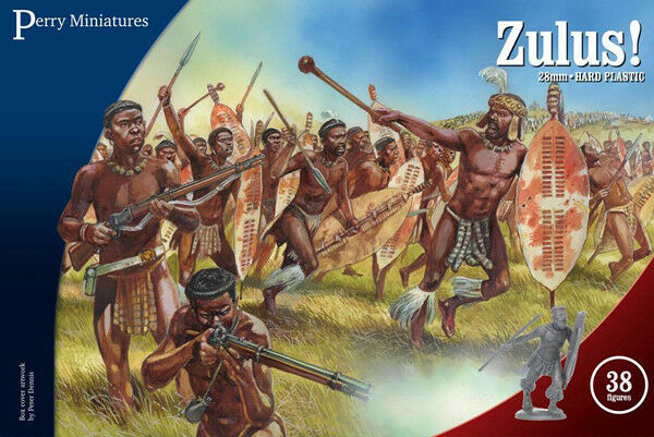 Zulus 28 mm Scale Model Plastic Figures By Perry Miniatures By Perry Miniatures