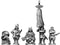 Samurai (1550 – 1615) Seated Daimyo & Attendants, 28 mm Scale Model Metal Figures