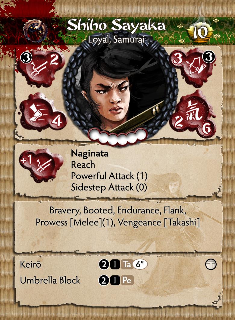 Bushido Shiho Clan Faction Starter Set Shiho Sayaka Profile Card Front