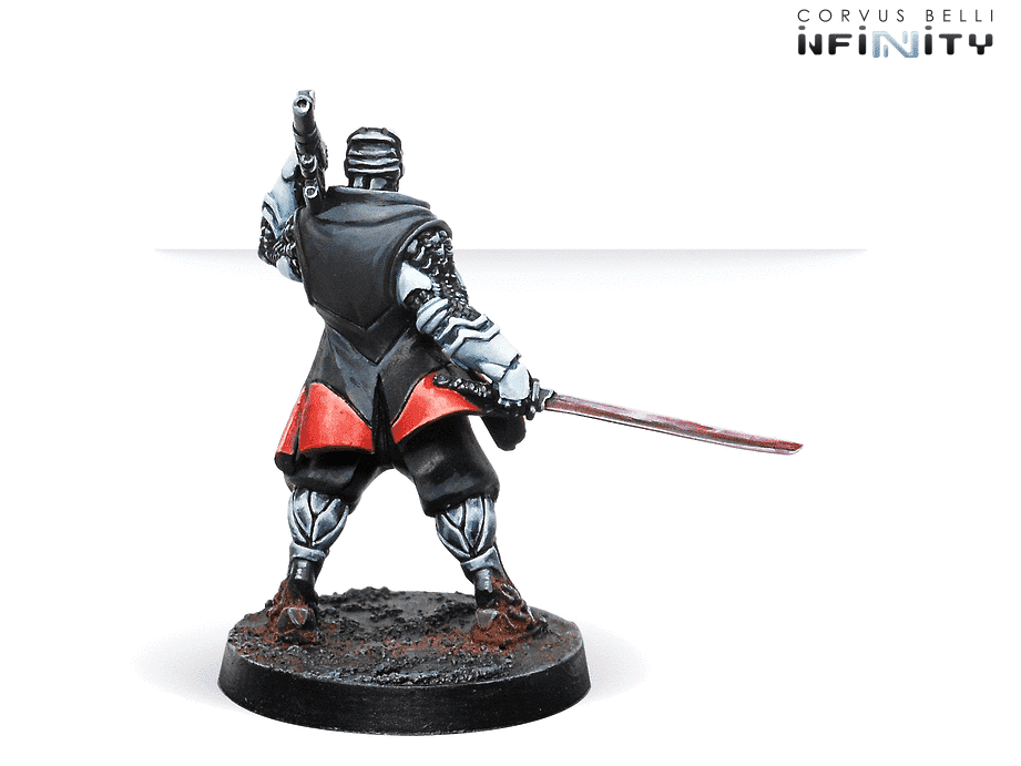 Infinity NA2-JSA Shikami (Contender) Miniature Game Figure Rear View