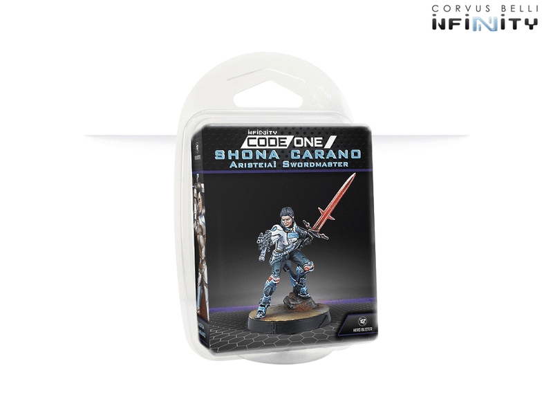 Infinity CodeOne O-12 Shona Carano, Aristeia! Swordmaster (Submachine Gun) Miniature Game Figure Blister Pack