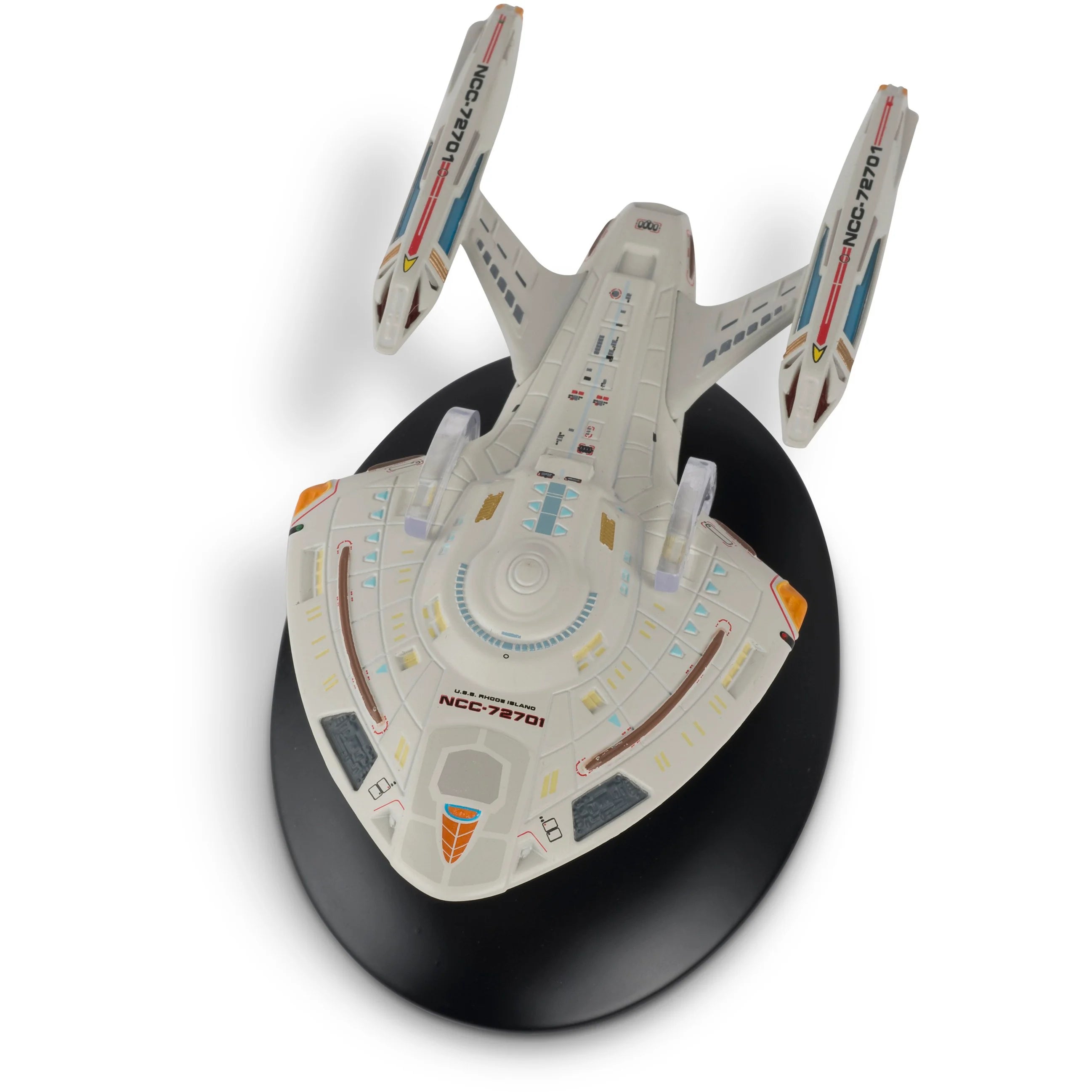 Star Trek Starships Collection Issue 98, U.S.S Rhode Island NCC-72701 Diecast Model Overhead View