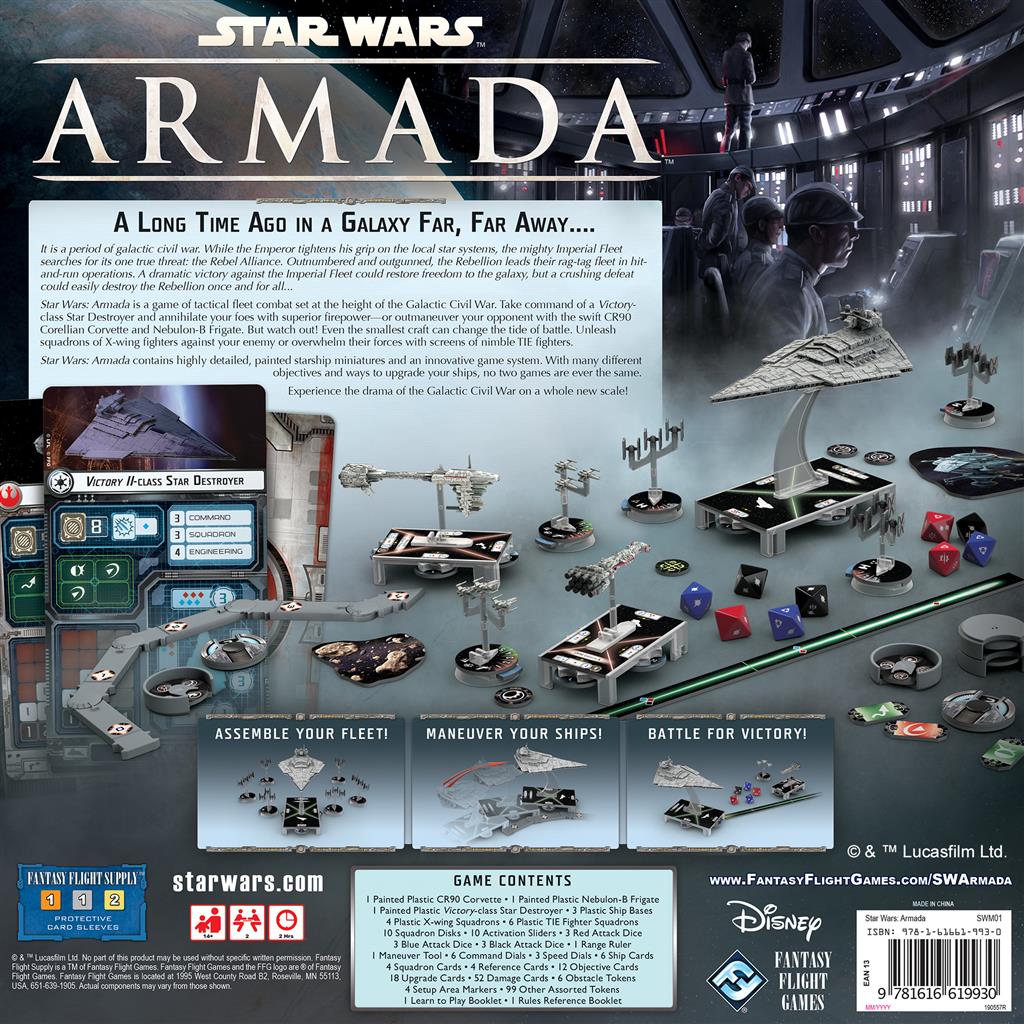 Star Wars Armada Core Miniature Game Set Back of Box