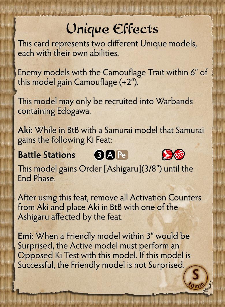 Bushido Prefecture Of Ryu Faction “Edogawa & Trained Dogs Miniature Figures Edogawa Profile Card Back