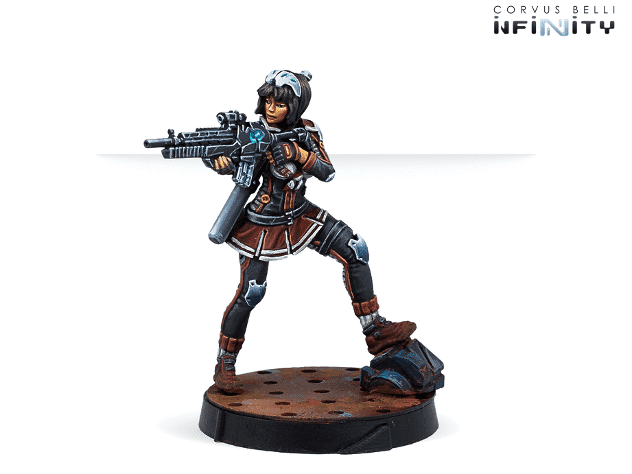 Infinity Nomads Tunguska Cheerkillers Miniature Game Figures Cheerkiller Submachine Gun