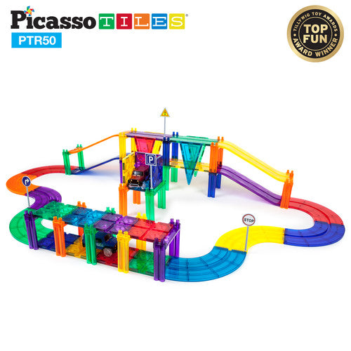 Race Track 50 Piece Magnetic Building Block Tiles Set
