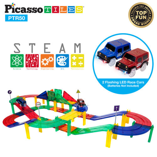 Race Track 50 Piece Magnetic Building Block Tiles Set
