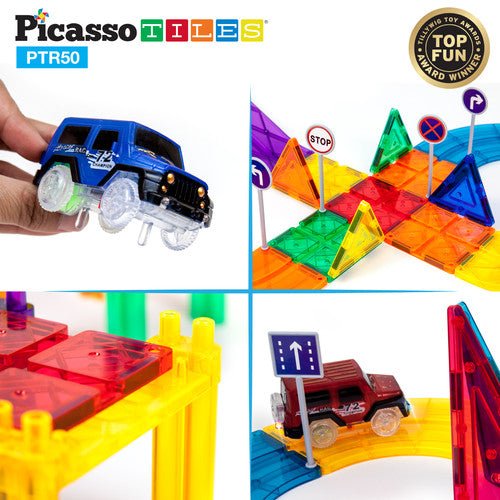 Race Track 50 Piece Magnetic Building Block Tiles Set