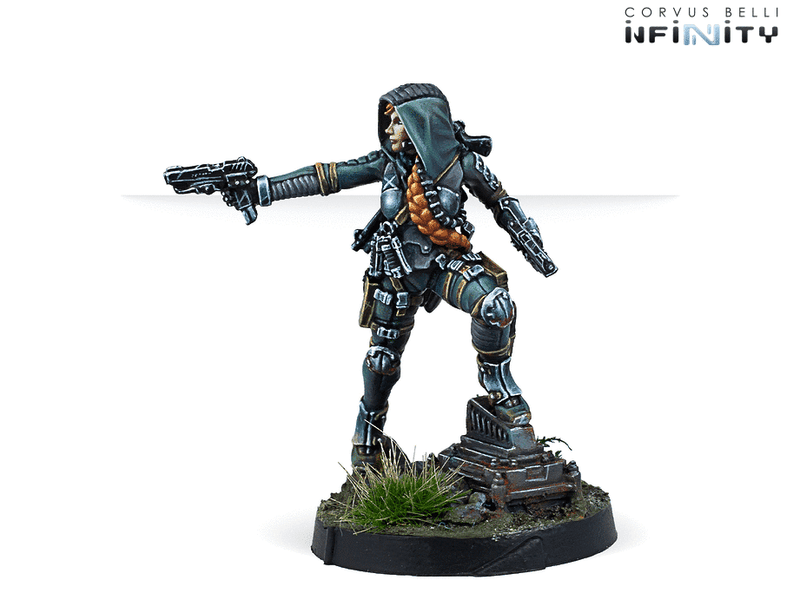 Infinity Ariadna Uxía McNeill (Assault Pistol) Miniature Game Figure Side View