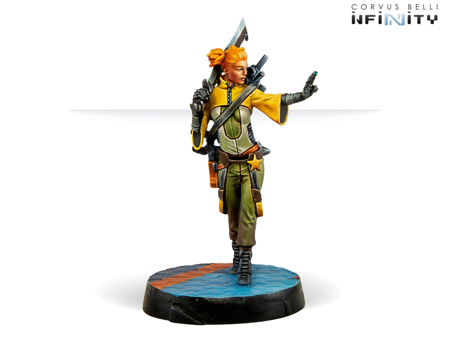 Infinity NA2 Valerya Gromoz (Hacker) Miniature Game Figure Side View