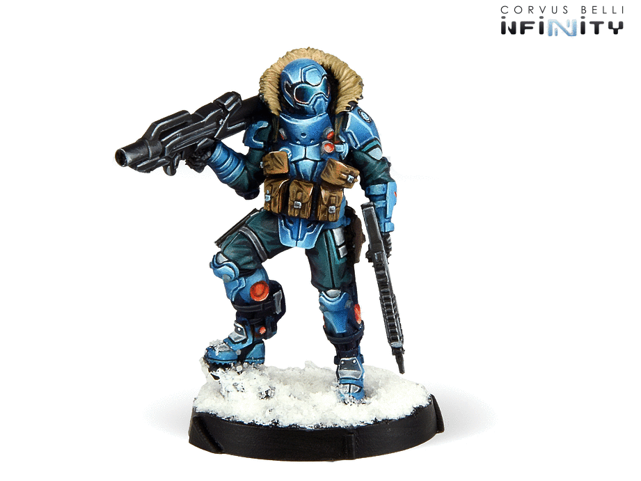 Infinity PanOceania Vargar Maximum Security Team Miniature Game Figures Varg Forward Observer w Heavy Rocket Launcher