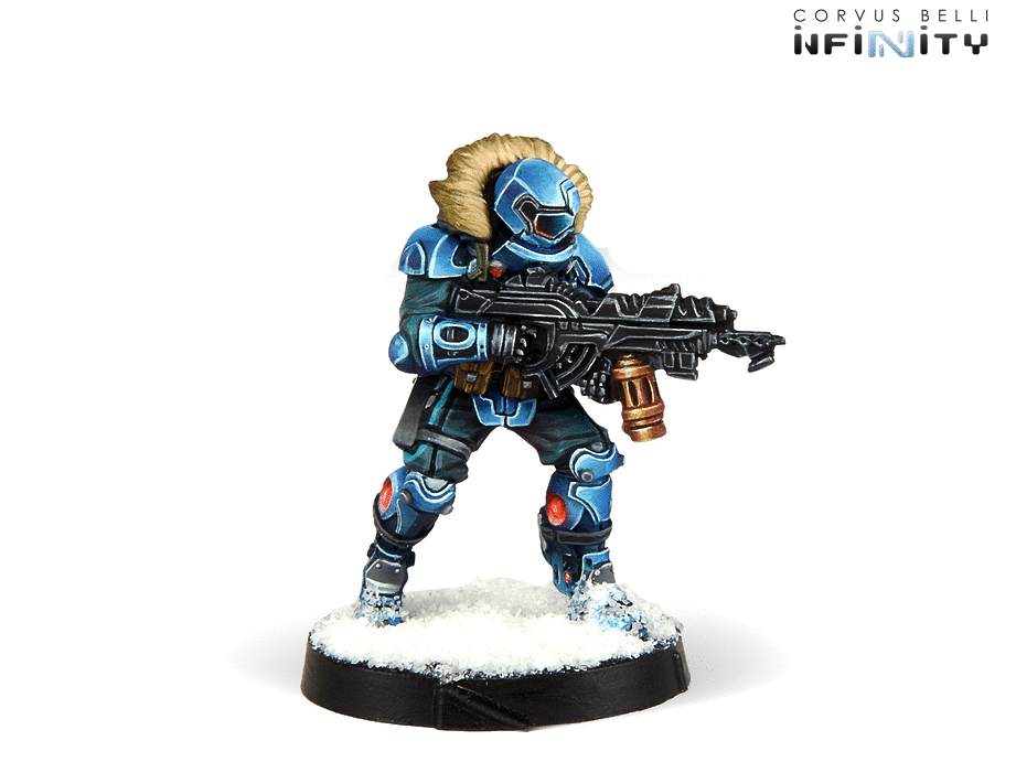 Infinity PanOceania Vargar Maximum Security Team Miniature Game Figures Varg w Combi Rifle