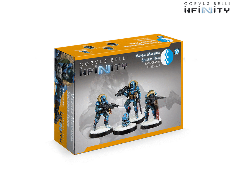 Infinity PanOceania Vargar Maximum Security Team Miniature Game Figures Box