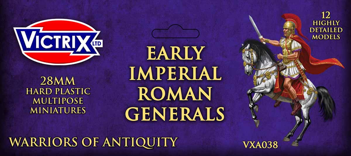 Victrix Limited 28mm Early Imperial Roman Generals retail header card packaging