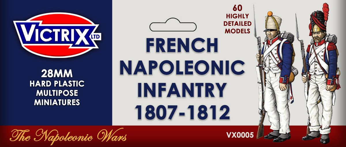 Victrix Limited 28mm French Napoleonic Infantry 1807 to 1812 retail header card art 