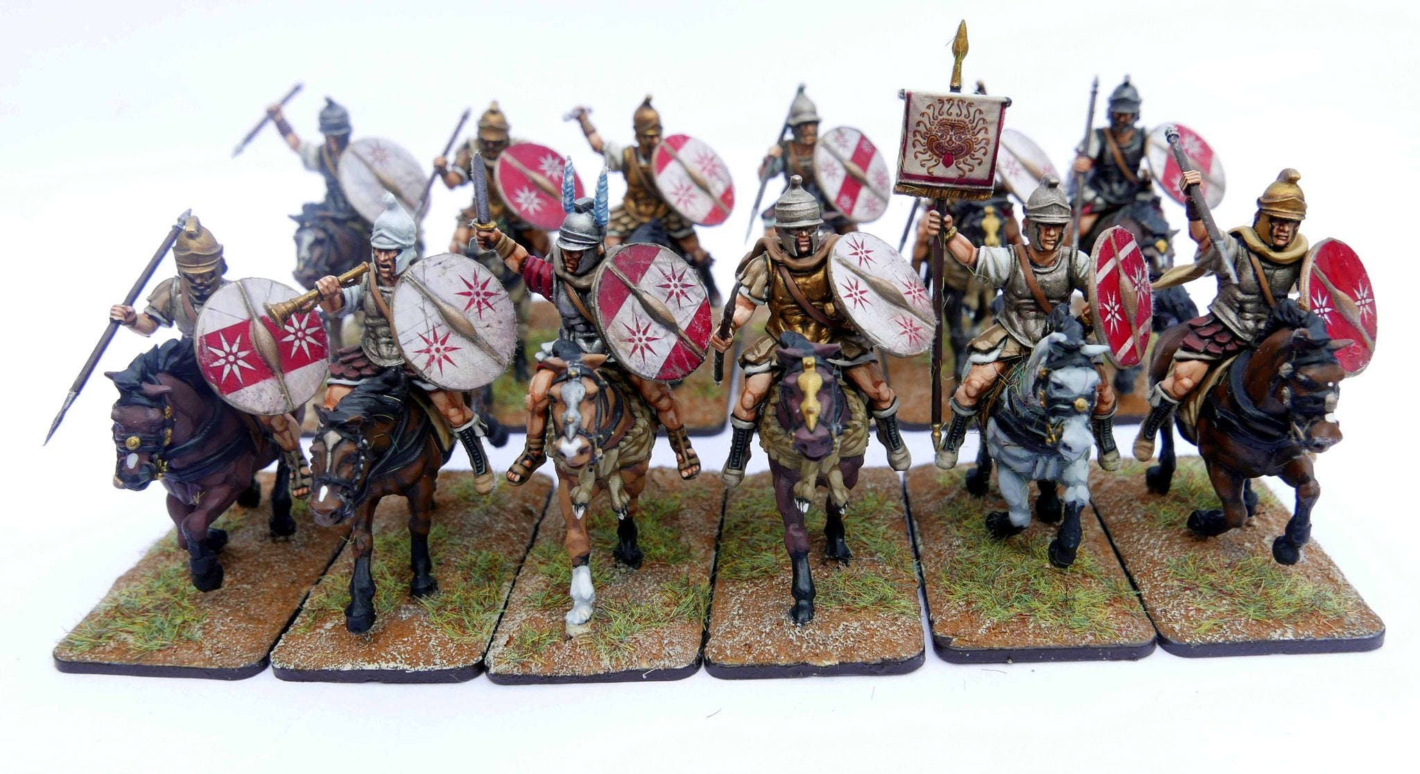 Victrix Greek Light Cavalry, 28 mm Scale Model Plastic Figures Painted Example