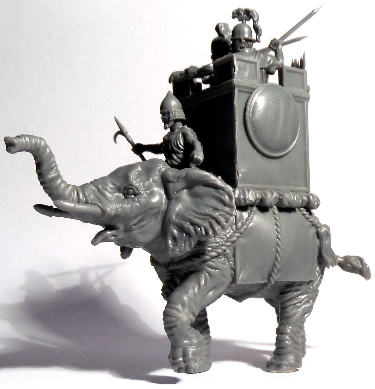 Unpainted Victrix Ltd 28mm African War Elephant showing modular plastic components