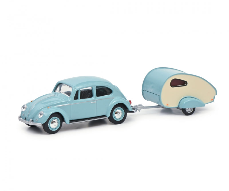 Volkswagen Beetle with Caravan 1:64 Diecast Scale Model