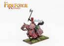 Western Knights, 28mm Model Figures Red & White with Battle Axe
