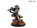 Infinity NA2 Wild Bill, Legendary Gunslinger (Contender) Miniature Game Figure Side View
