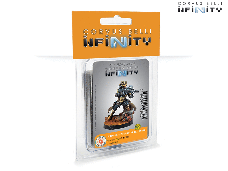 Infinity NA2 Wild Bill, Legendary Gunslinger (Contender) Miniature Game Figure Blister Package