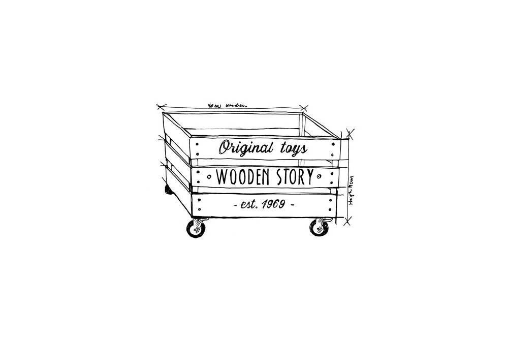 Natural Colored Wooden Storage Crate #1 Illustration