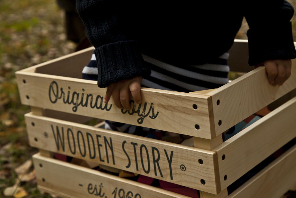 Natural Colored Wooden Storage Crate #1 At Play