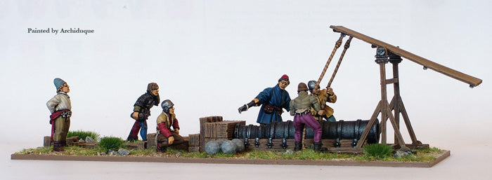 War Of The Roses Bombard, 28 mm Scale Model Metal Figures