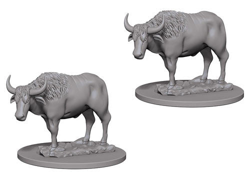 Deep Cuts Unpainted Miniatures: Oxen By WizKids