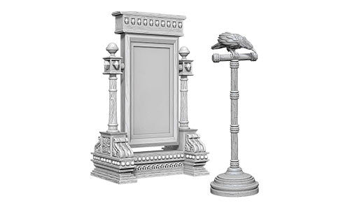 Deep Cuts Unpainted Miniatures: Mirror & Bird On Stand By WizKids