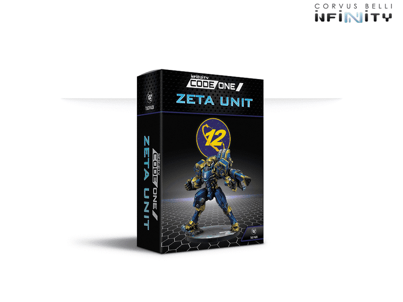 Infinity CodeOne O-12 Zeta Unit Miniature Game Figure Box