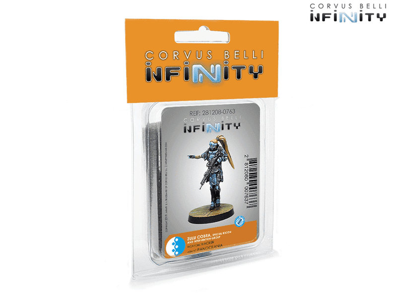 Infinity PanOceania Zulu-Cobra, Special Recon and Intervention Team (Hacker) Miniature Game Figures Blister