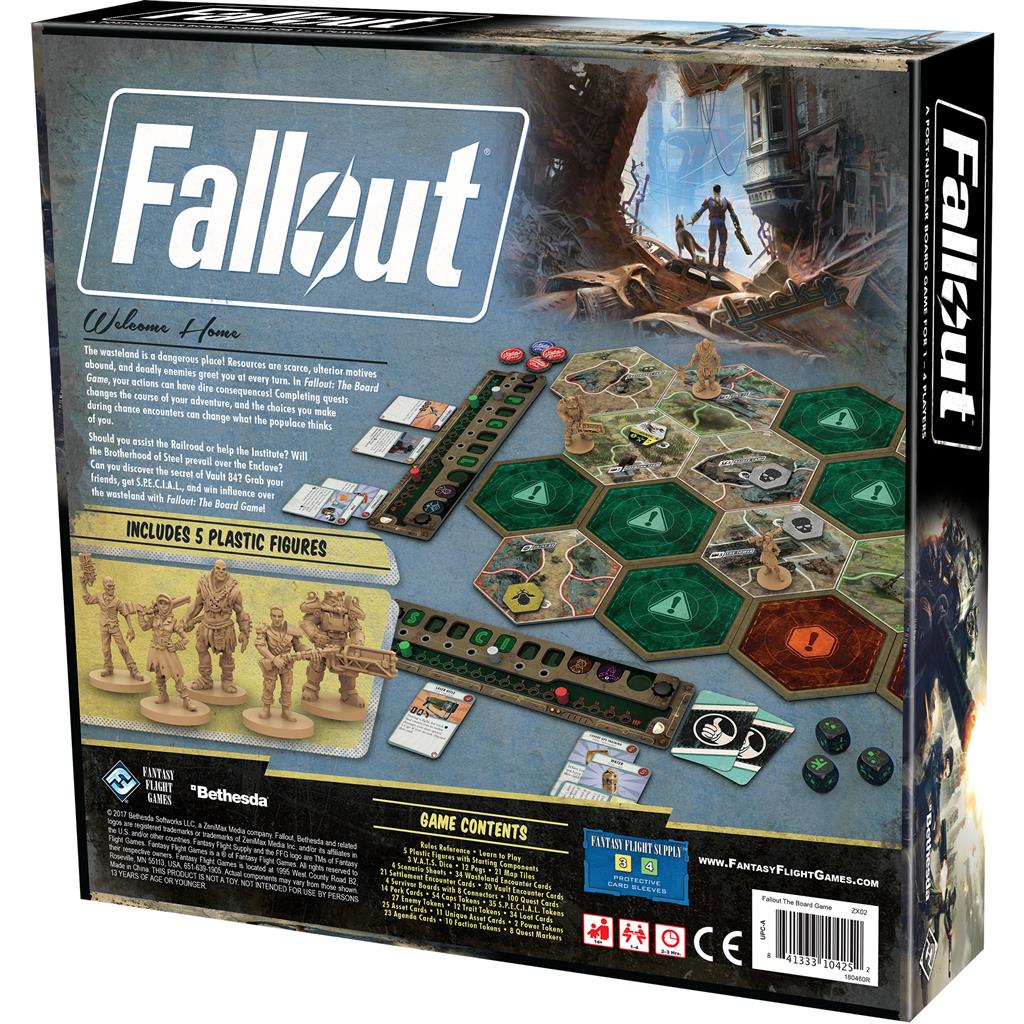 Fallout The Board Game Back of Box